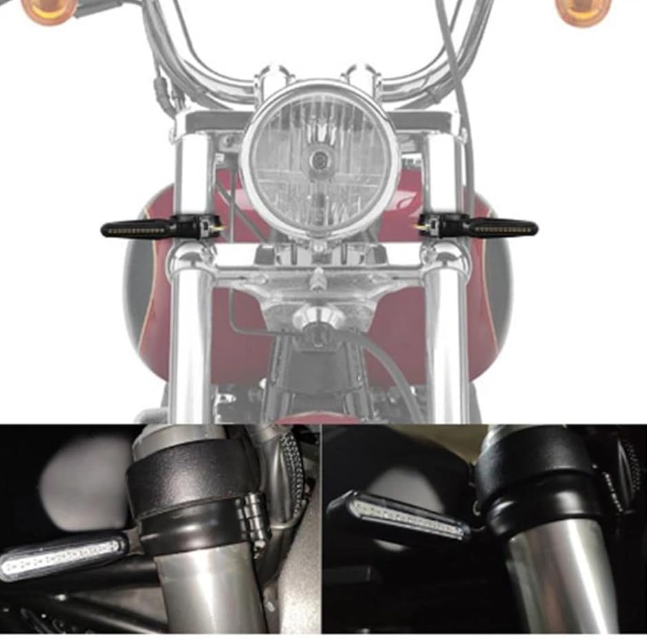 クロームウインカー 2個 Φ34〜Φ41mm 極小ウインカー ブラケット ステー
