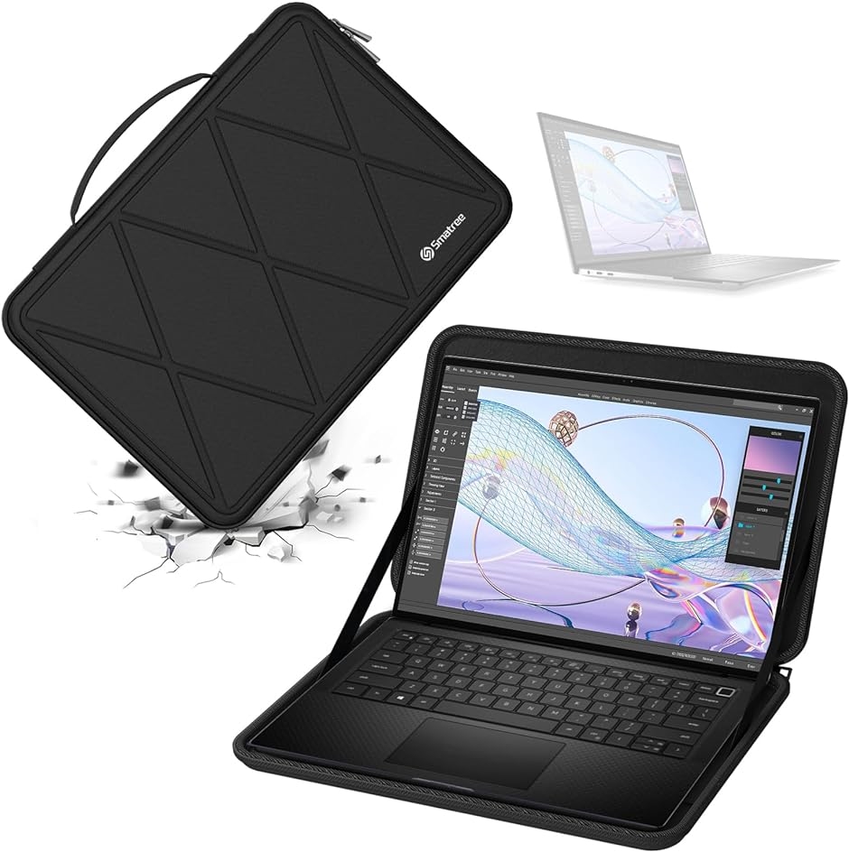 ハードEVA保護スリーブケース 14インチ DELL Precision MDM( Black, For DELL 12.5インチ（M37）)