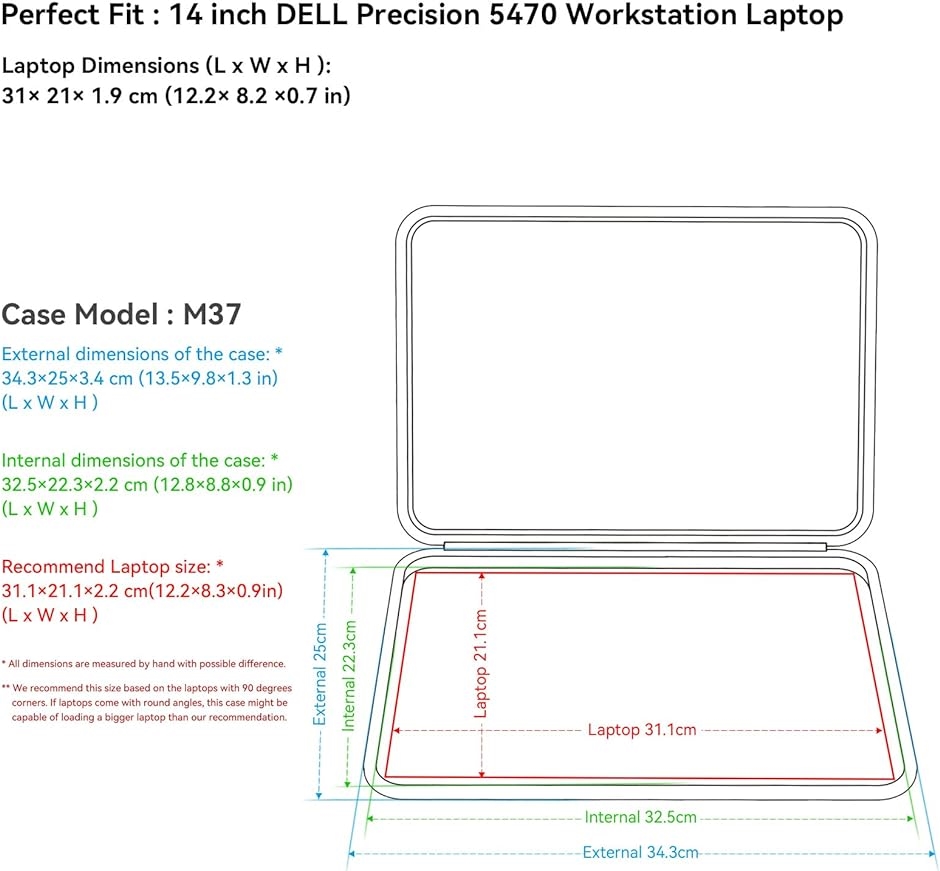 ハードEVA保護スリーブケース 14インチ DELL Precision MDM( Black, For DELL 12.5インチ（M37）)_画像1