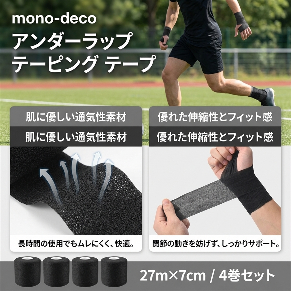 アンダーラップ テーピング セット 楽天市場】アンダーラップ テーピング テープ 肌保護 伸縮性 27mx7cm 4