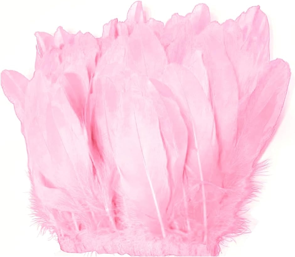 羽根 フリンジ 装飾 手芸 コスプレ 髪飾り アクセサリー DIY バッグ 帽子( ピンク2m)