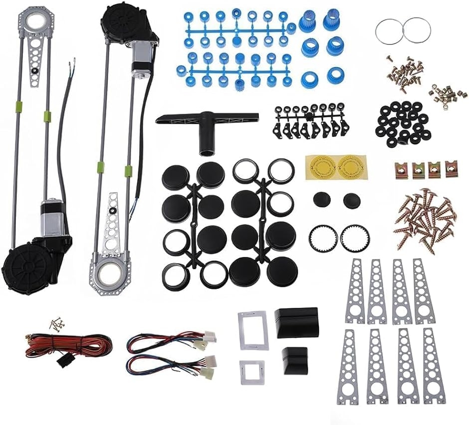 互換品】 12V 2ドア ワイヤー 後付 パワーウィンドウ キット 汎用