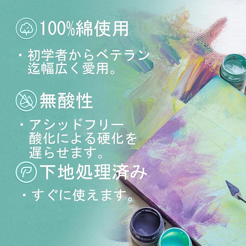 キャンバス ミニキャンバス 正方形 綿100% 下地処理済み
