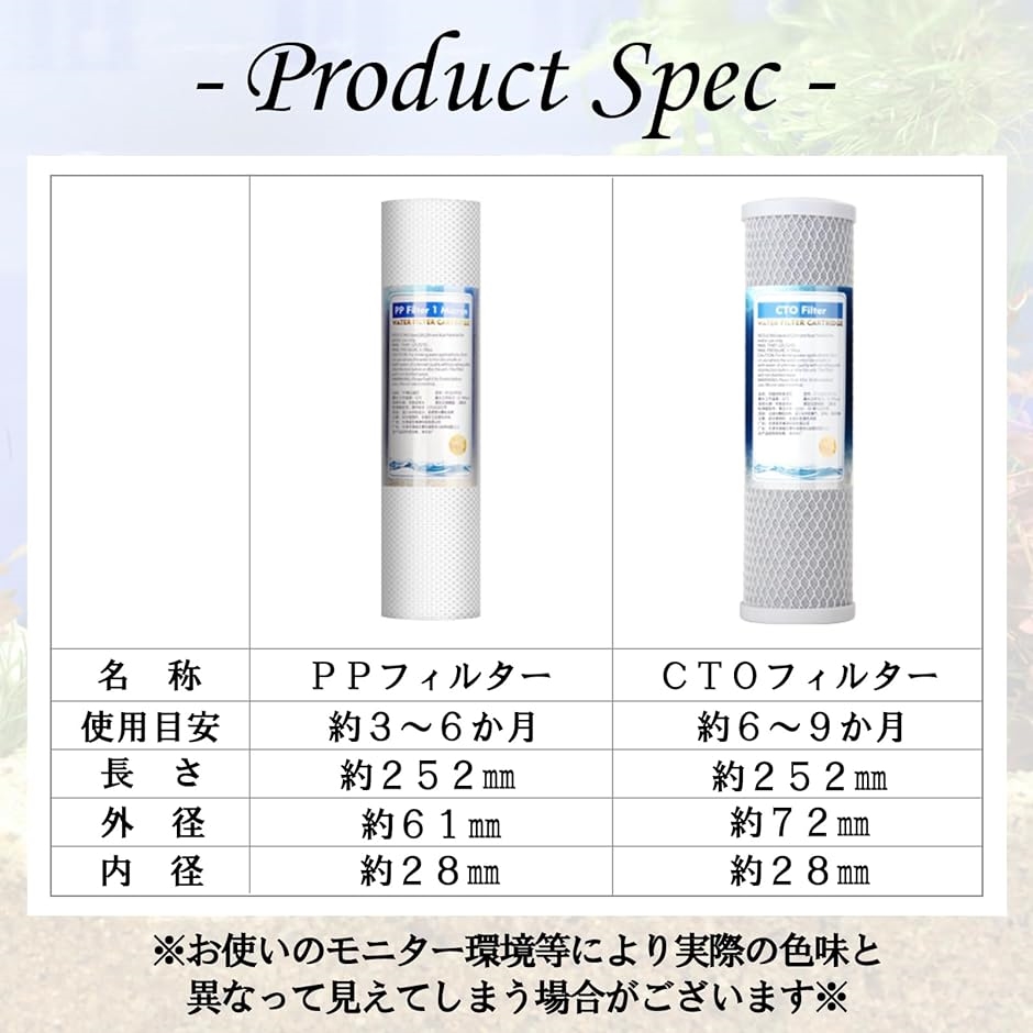 アクアリウム 熱帯魚 浄水器 フィルター 交換 10インチ カートリッジ