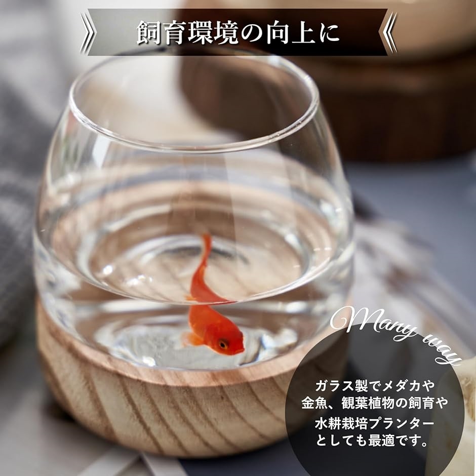 金魚鉢 ガラス メダカ 木製パレット 水槽 リビング 玄関 寝室 書斎( 小さいサイズ)｜zebrand-shop｜04