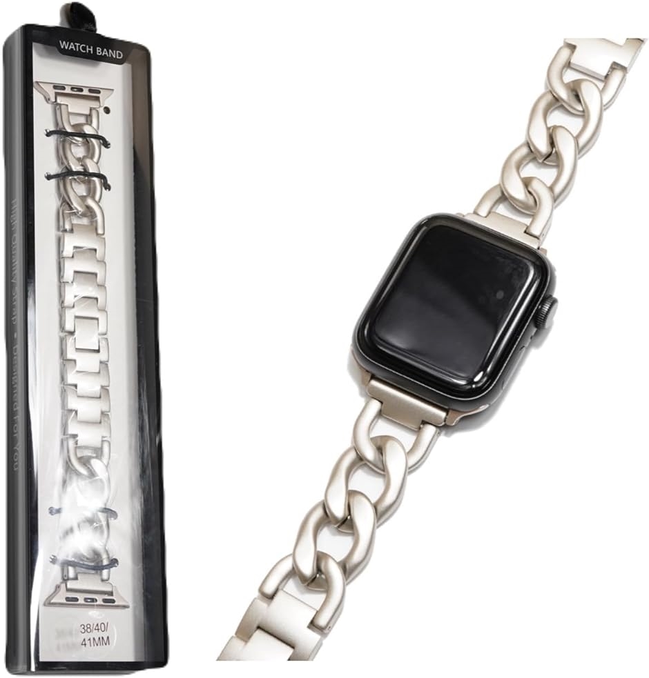 アップルウォッチ チェーンベルト おしゃれ 腕時計 バンド ブレスレット レディース ギフト( スターライト,  42/44/45mm)｜zebrand-shop｜04