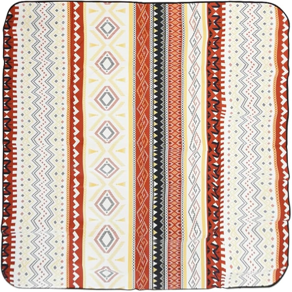 レジャーシート厚手 防湿 防水 大判 200x200cm 折り畳み ペルシャ風 キャンプ( ブラウン)