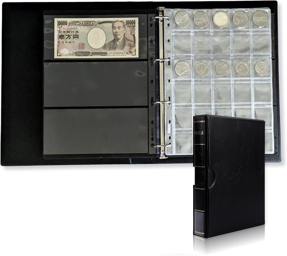 アウプル コレクションケース 硬貨 お札 お金 (紙幣コインブック, 紙幣8.5cm x 19.7cm/硬貨