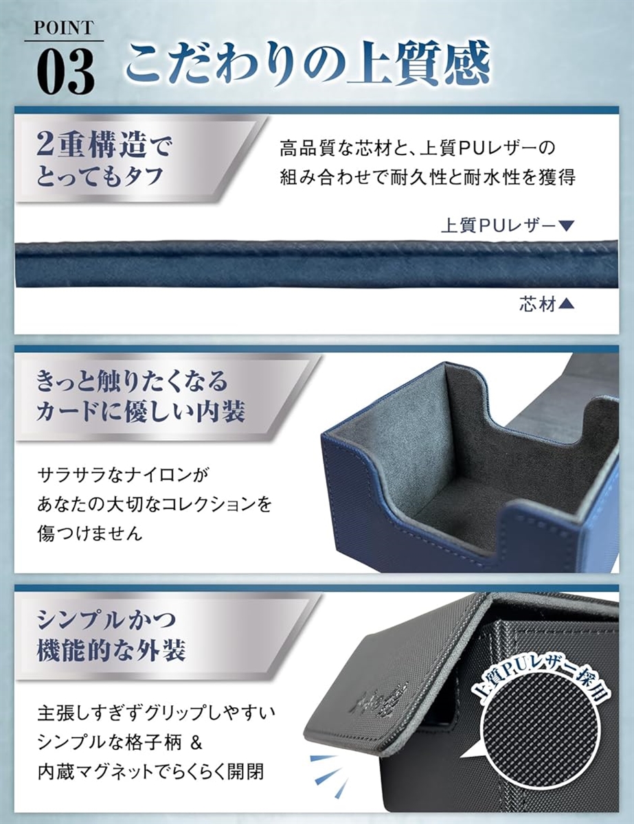カードの鎧 デッキケース( c.ブルー／グレー「デッキケース」120枚用
