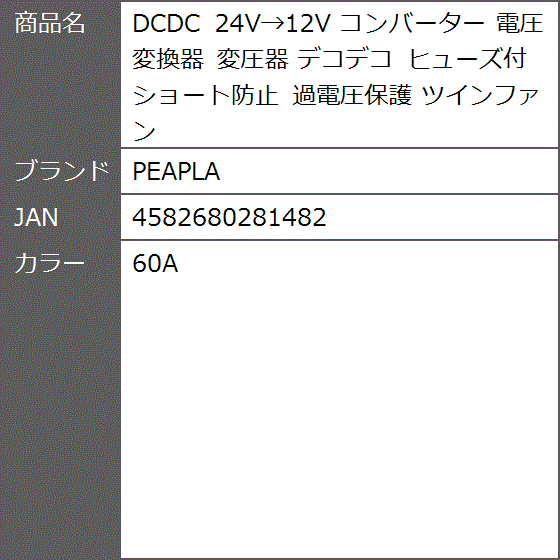 DCDC 24V＞12V コンバーター 電圧 変換器 変圧器 デコデコ ヒューズ付 ショート防止 過電圧保護 ツインファン( 60A)｜zebrand-shop｜10