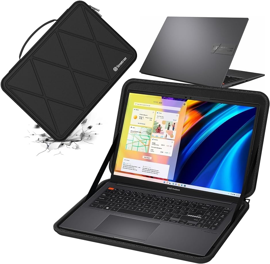 ハードEVA保護スリーブケース 15.6インチ ASUS F512/ と MDM( Black, For ASUS 15.6インチ（M79）) :2BJOWSPYUU:ゼブランドショップ