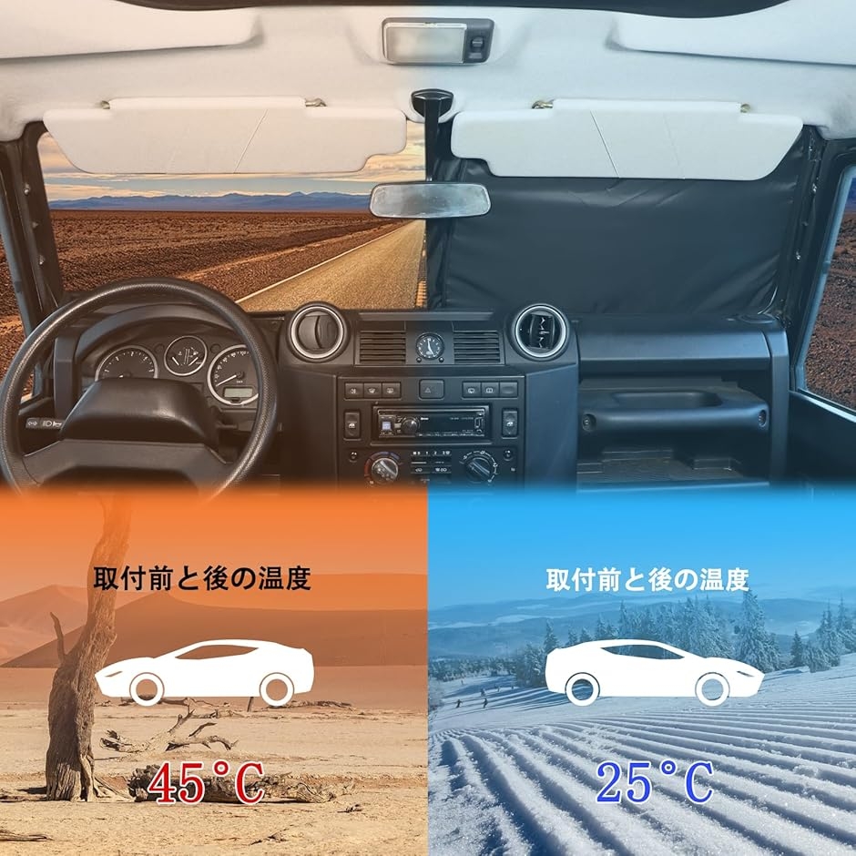 ランドローバー ディフェンダー 90 110 2004〜2018に適用 サンシェード