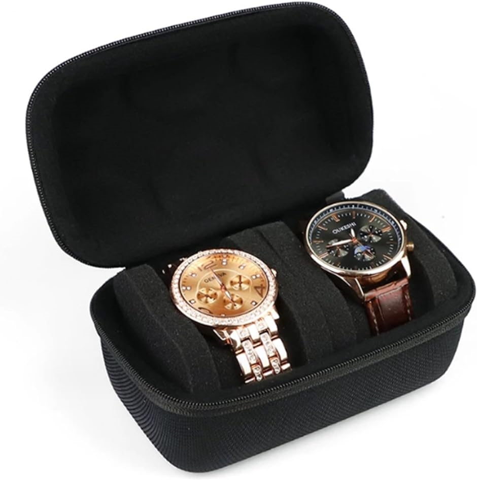 腕時計収納 ケース 腕時計ケース 腕時計携帯ケース 旅行 出張用 ハードカバー保護 上部 安全 持ち運び 2本収納( ２本収納タイプ)