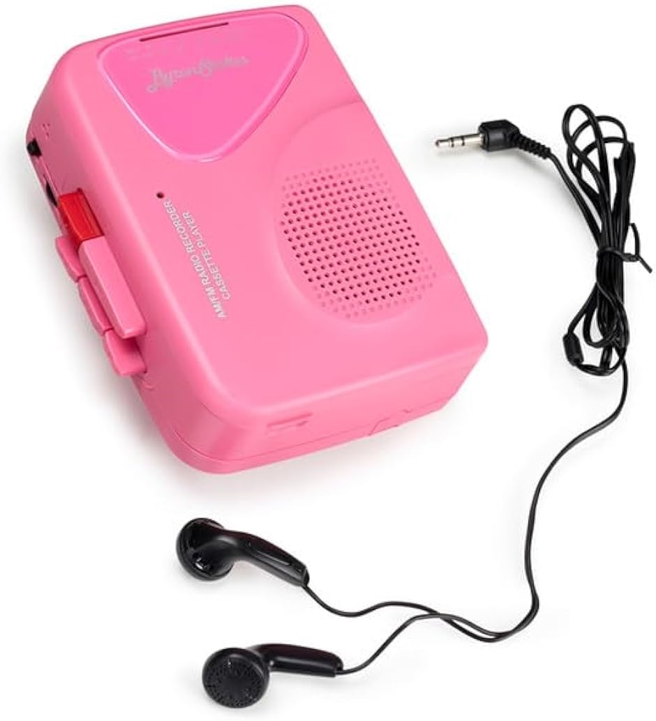 ポータブルカセットプレイヤー テープレコーダー録音機能 FM/AMラジオ 内蔵マイク 外部スピーカー イヤホン付き( ピンク,  単品)｜zebrand-shop｜04