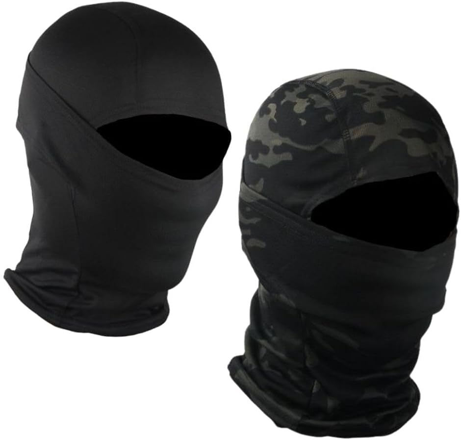 3WAY バラクラバ フェイスマスク 2色 黒 迷彩 アーミー 通年 目出し帽 ネックガード 通気性 ミニタリー 釣り( カラー3)｜zebrand-shop