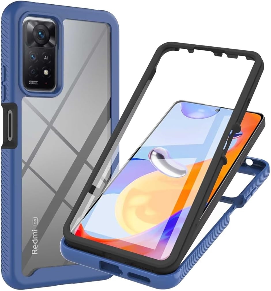 Redmi Note 11　付属ケース付き Redmi Note 11 Pro ケース Xiaomi Pro用 カバー MDM(ブルー, P) : ゼ