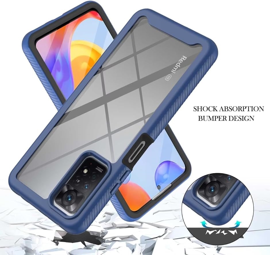 Redmi Note 11 Pro ケース Xiaomi Pro用 カバー MDM(ブルー, P) : ゼ