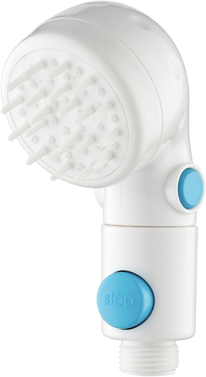 ペット用シャワーヘッド 小型 ブラシシャワー一体型 止水ボタン付き シリコン ヘッドマッサージ ブラッシング 接続時 パーツ不要｜zebrand-shop