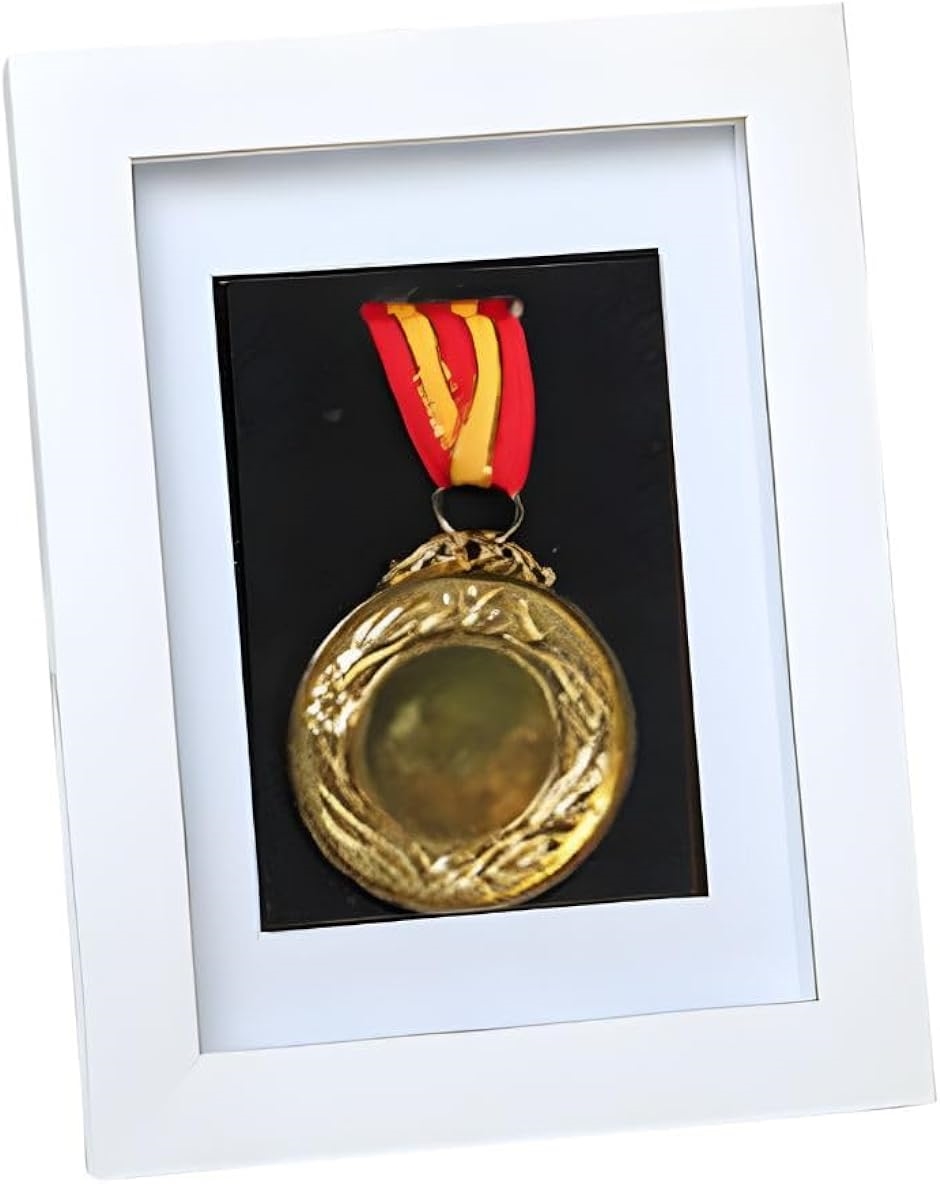 表彰メダル収納 メダルホルダー メダルケース メダルボックス メダルディスプレイスタンド メダルを飾る額縁( ホワイト)｜zebrand-shop