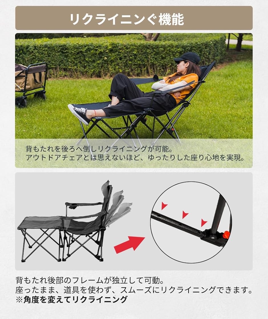 楽天市場】Camping Chairs アウトドアチェア 2脚セット 耐荷重