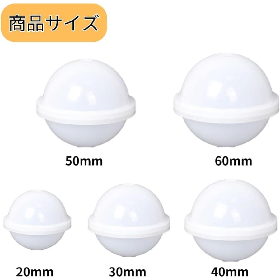 シリコンモールド 球体 レジン型 丸 エポキシ樹脂 ハンドメイド 5サイズセット｜zebrand-shop｜06