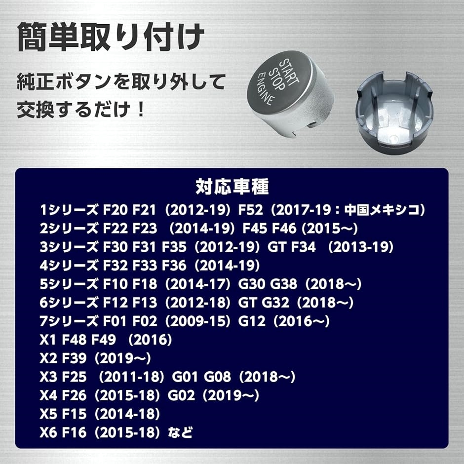 互換品】エンジン スタート スイッチ ボタン カバー 汎用 BMW