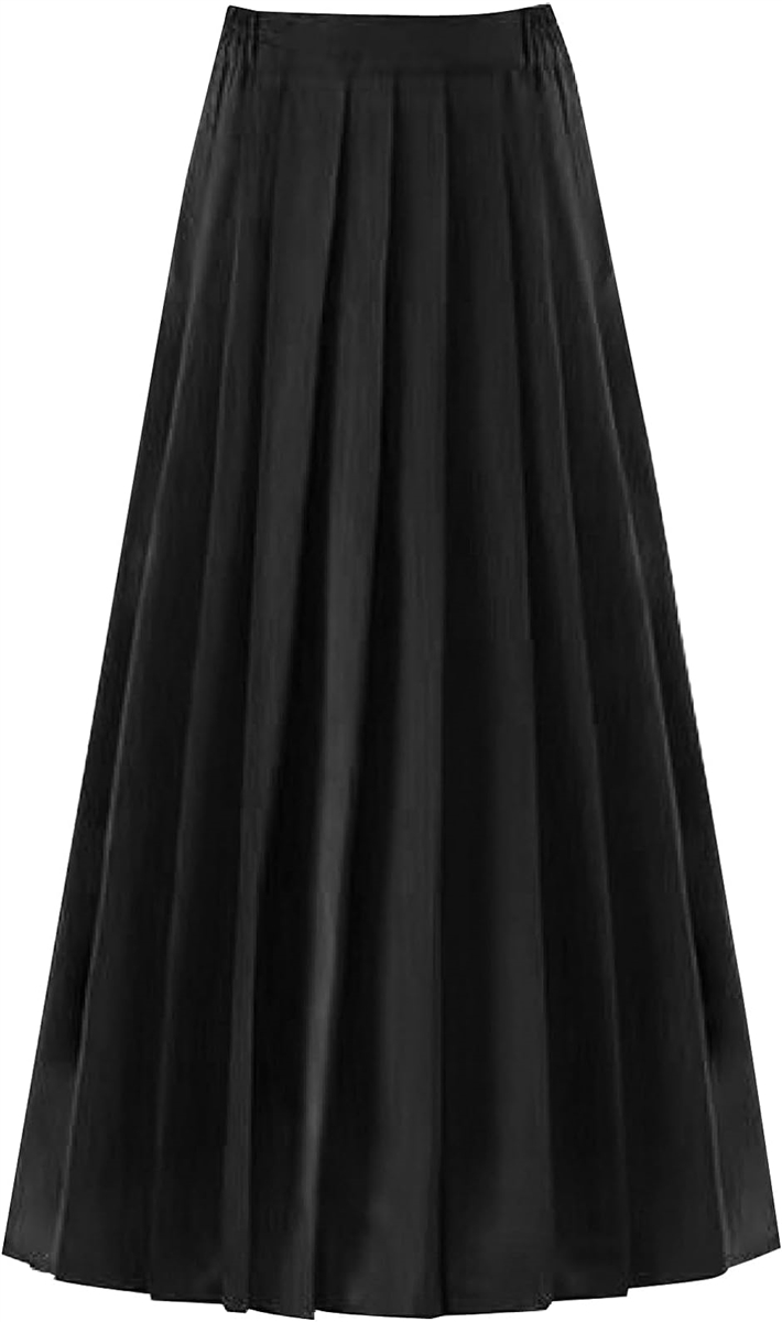 80cm プリーツスカート ロング 制服 マキシ丈 大きいサイズ 女子高生 女番長 スケバン( ブラック,  2XL)