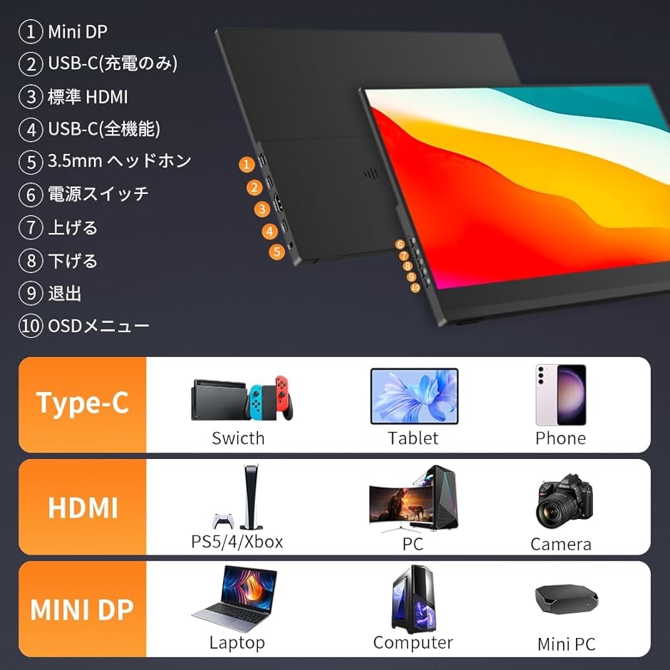 有機el モバイルモニター 13.3インチ 4K タッチペン対応 100% DCI-P3