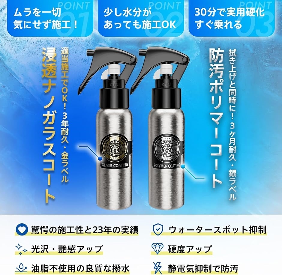 高速ガラスコーティング 日本製 車 バイク用 レオコート