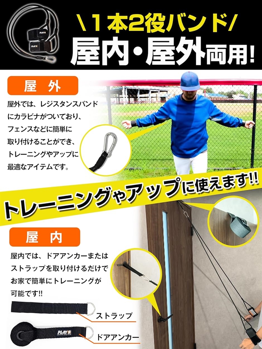 野球 トレーニングチューブ トレーニング用具 体幹チューブ レジスタンスバンド 大人向け 正規品｜zebrand-shop｜03