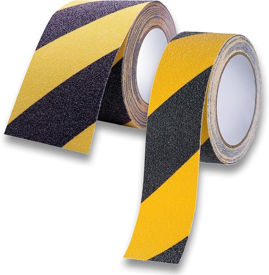 滑り止めテープ 安全対策 転倒防止 警告色 強粘着 安全衛生管理 鉱物粒子 トラカラー 2個セット 幅100mm 幅50mm｜zebrand-shop