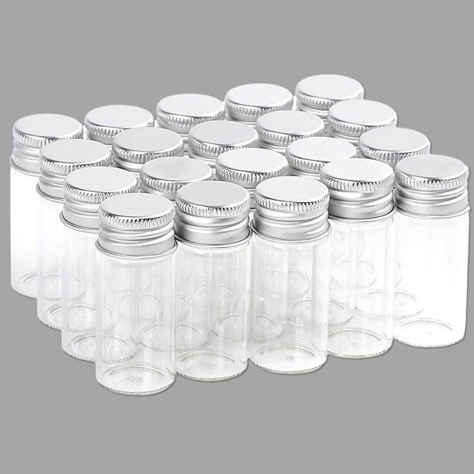 小瓶 ガラス 密閉 ガラス瓶 ミニボトル 小分け 20個 セット クリア 10ml( クリア 10ml)