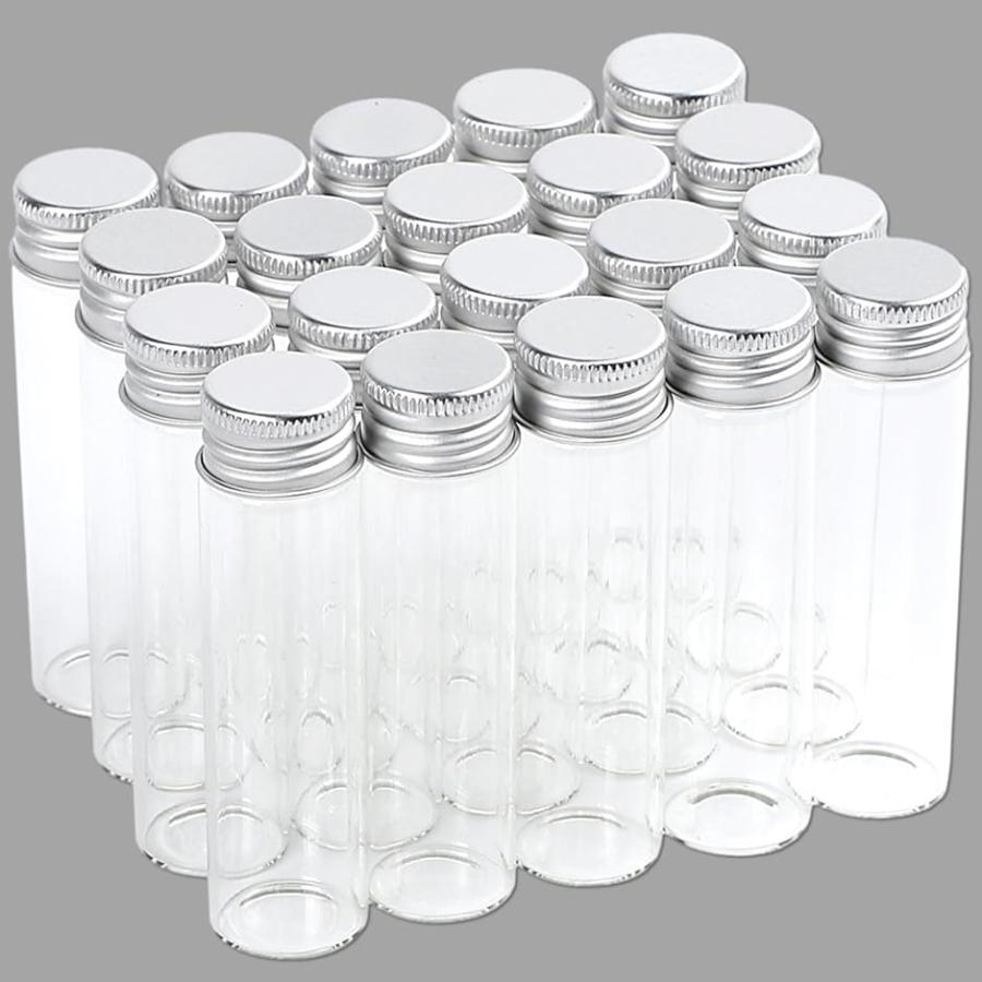 小瓶 ガラス 密閉 ガラス瓶 ミニボトル 小分け 20個 セット クリア 20ml( クリア 20ml)｜zebrand-shop