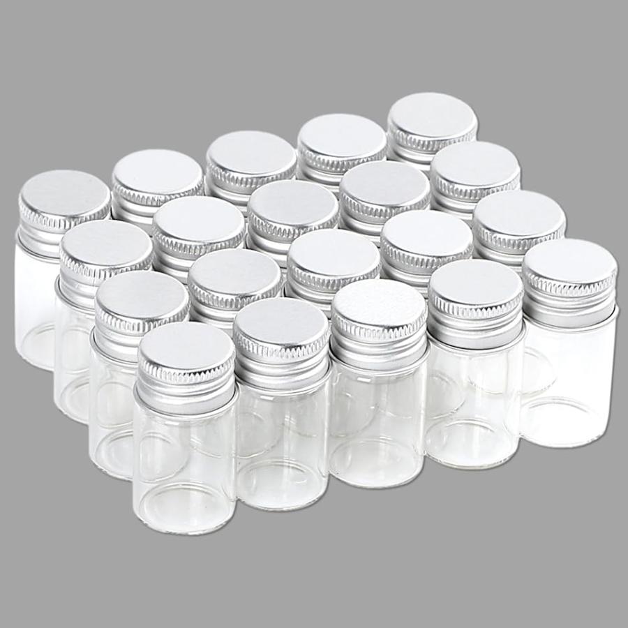 小瓶 ガラス 密閉 ガラス瓶 ミニボトル 小分け 20個 セット クリア 8ml( クリア 8ml)｜zebrand-shop