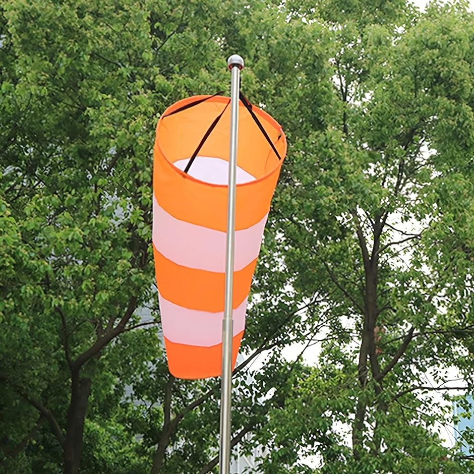 吹き流し 風測定 風向き 風速 計 吹流し 風力 風光 風の測定 反射 夜光 80cm・6個入( オレンジ＆ホワイト 80cm・6個入)｜zebrand-shop｜04
