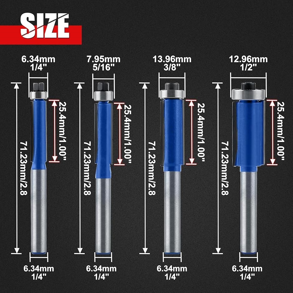 トリマービット トリマービットセット 6.34mm軸 4本セット(1/4