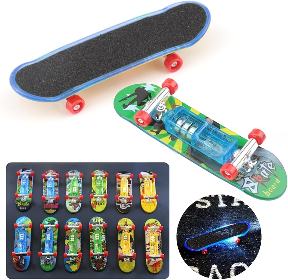 指スケボー フィンガースケートボード LED付き フィンガーボード 誕生日プレゼント 贈り物 子供( ブルー)｜zebrand-shop
