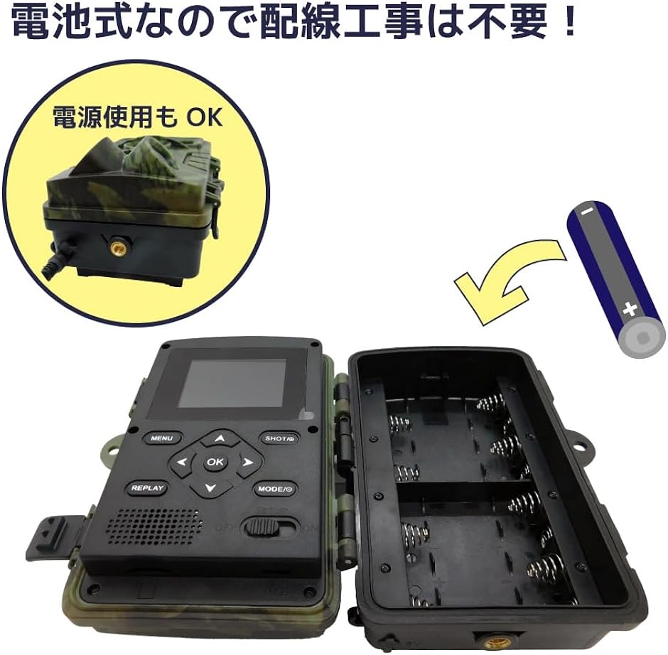 トレイルカメラ 5800万画素 防犯カメラ 屋外 小型 防水 IP66 赤外線付 トレイルカメラ 5800万画素 防犯カメラ 屋外 小型 防水 IP66