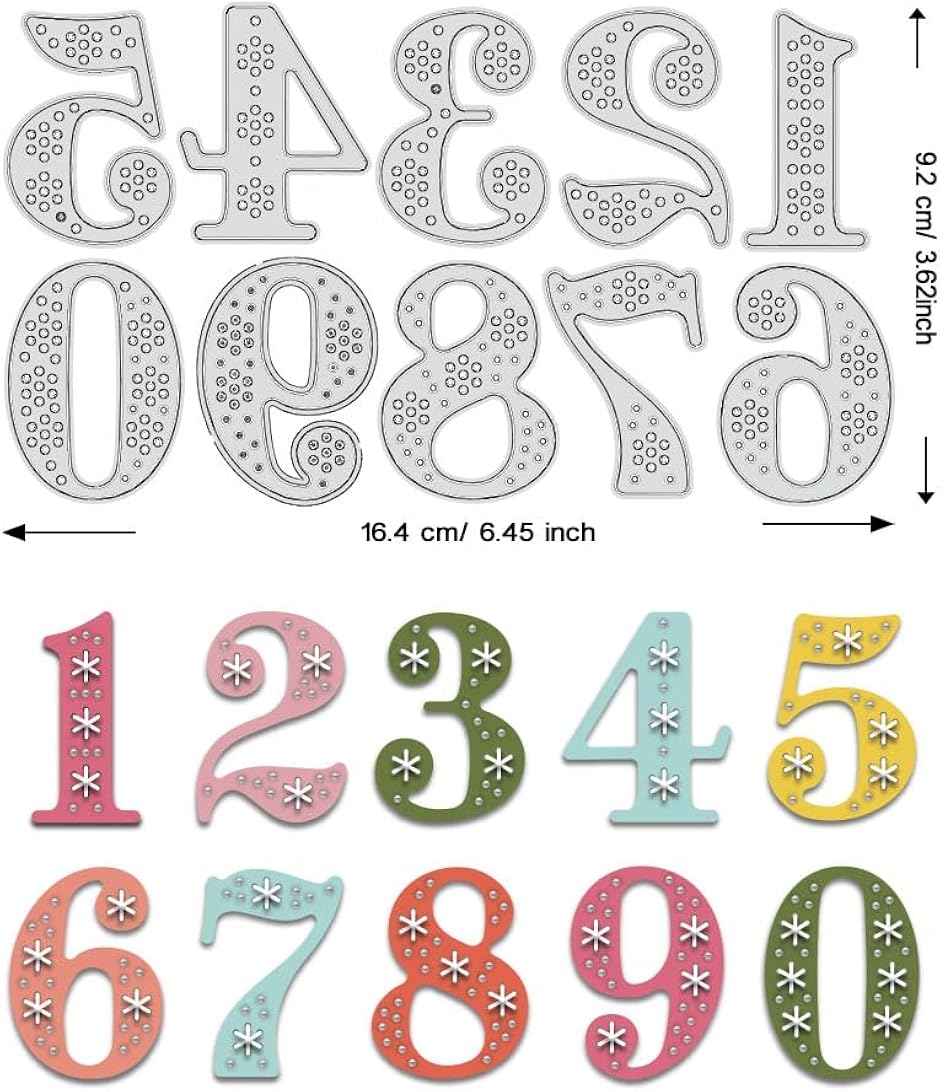 1セット カッティングダイ メタルダイカット 0〜9 数字 炭素鋼