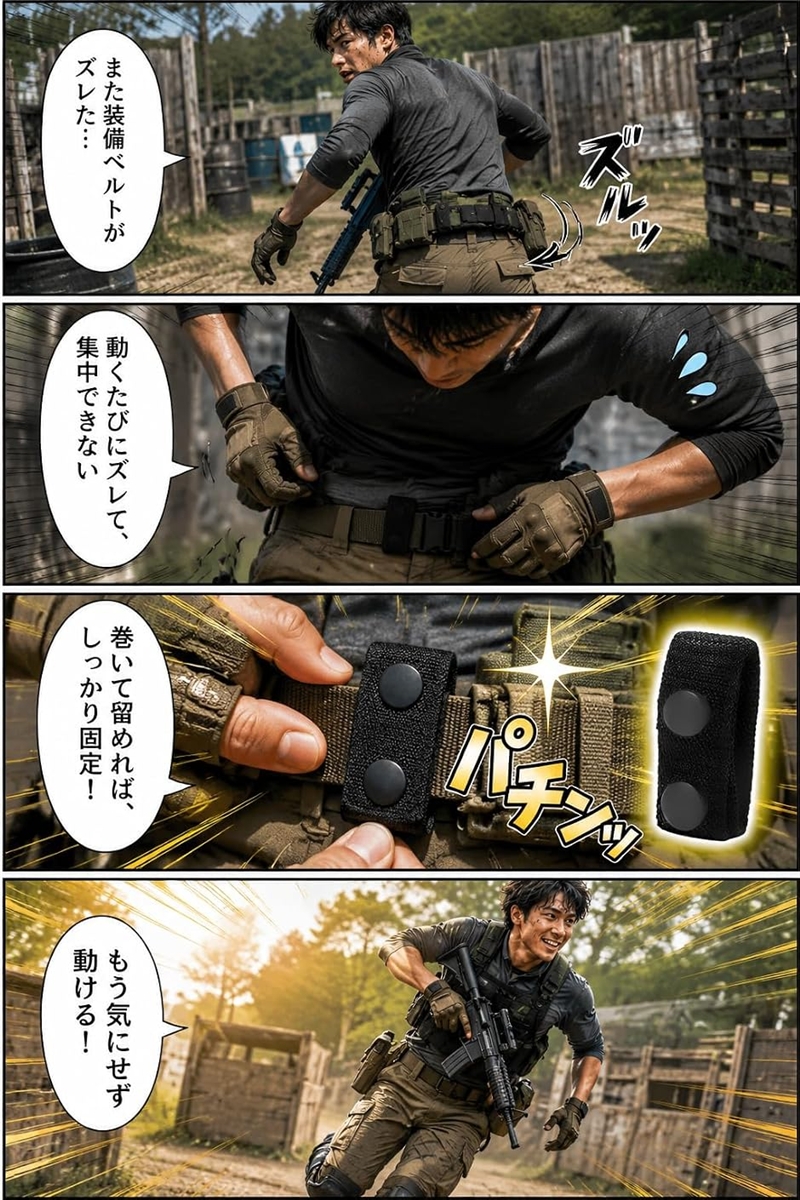 タクティカル ベルト ナイロン 固定 モール サスペンダー 留め具 4個
