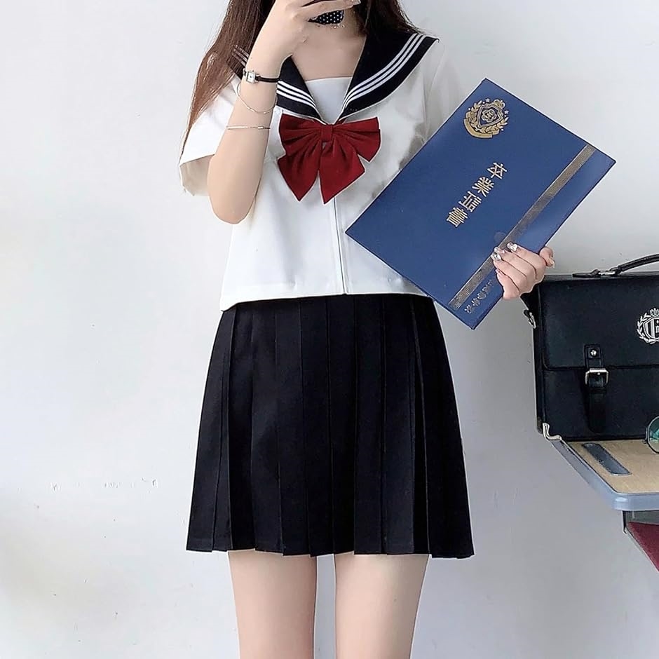 制服　コスプレ　4点セット Amazon.co.jp: [SYRHSYB] 制服セット スカート 丈48cm jk