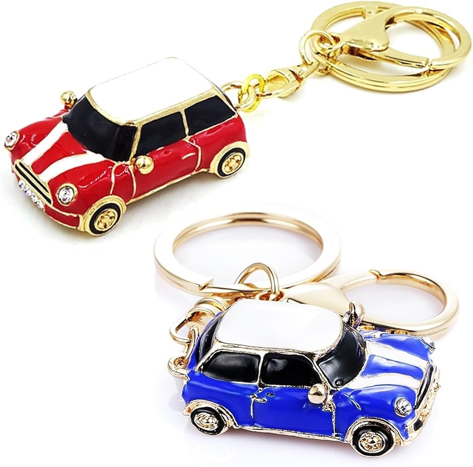 2個セット レトロ風 クラシックカー型 キーホルダー 可愛い ペア