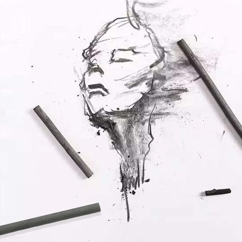 12本セット 木炭スティック デッサン チャコール 絵画 スケッチ 木炭筆