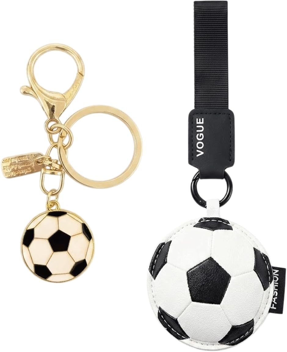 キーホルダー セット サッカーボール キーリング 鍵 バッグ カバン プレゼント 景品 (マルチカラー,  サッカー7)