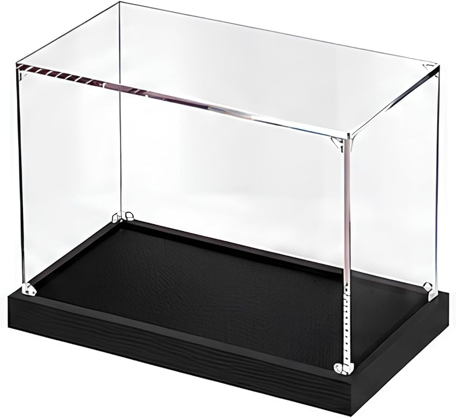 組み立て式 コレクションケース 工具不要 接着剤不要 スタッキング対応 フィギュアケース MDM (ブラック,  10x20xh15)