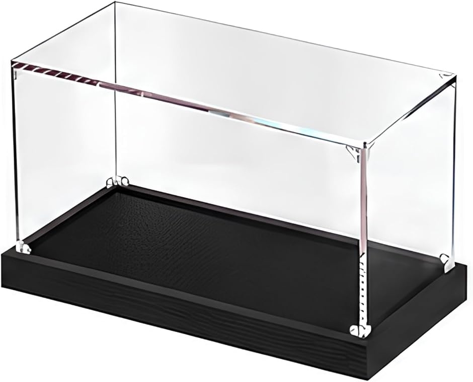 組み立て式 コレクションケース 工具不要 接着剤不要 スタッキング対応 フィギュアケース MDM (ブラック,  10x20xh10)