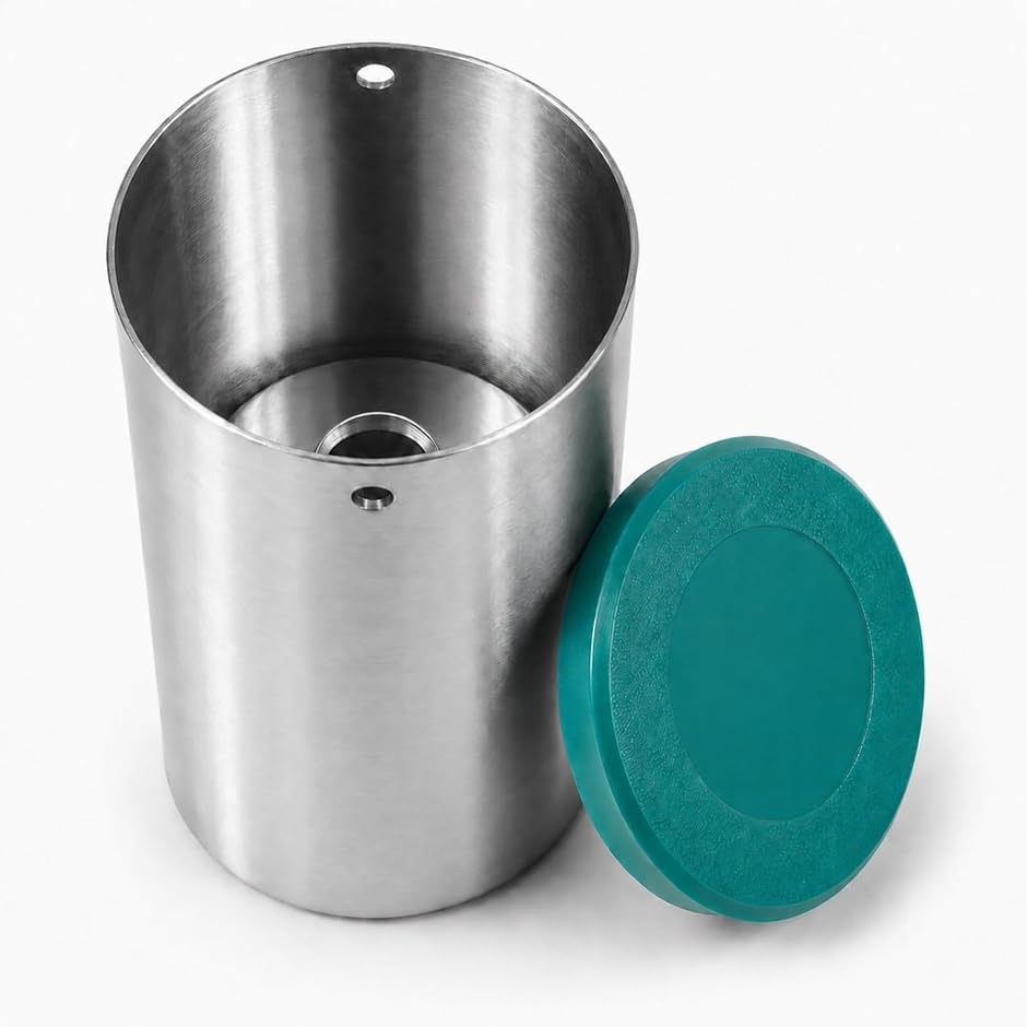 ゴルフカップ パターカップ ステンレス 蓋付き グリーン ホールカップ 金属 庭 練習 旗 MDM (ポール穴径27mm 深さ15cm)