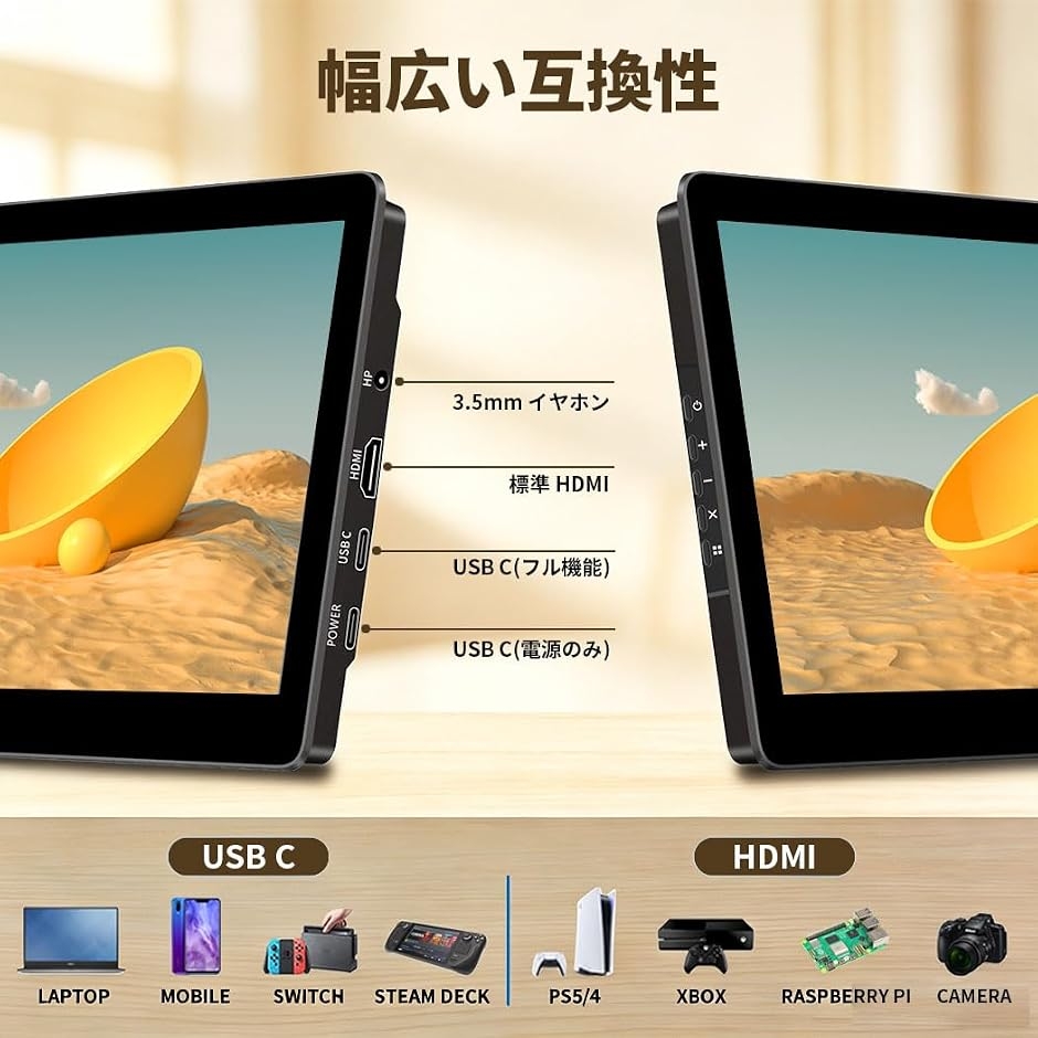 8.9 インチ タッチモバイルモニター IPS 1920x1200スピーカー内蔵 8.9 インチ タッチモバイルモニター IPS 1920x1200 450Nits VESA 対応