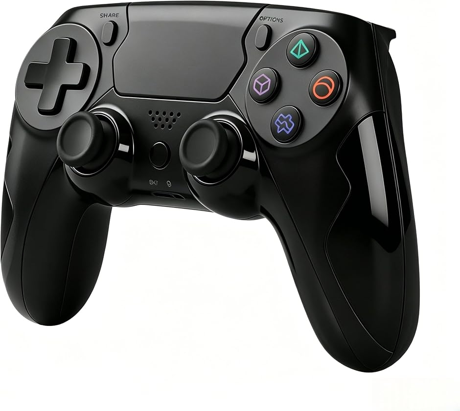 PS4 �R���g���[���[ PC �Q�[���p�b�h e�X�|�[�c��p ���C�����X �Q�[���R���g���[���[ 1000Hz �|�[�����O���[�g (�u���b�N)