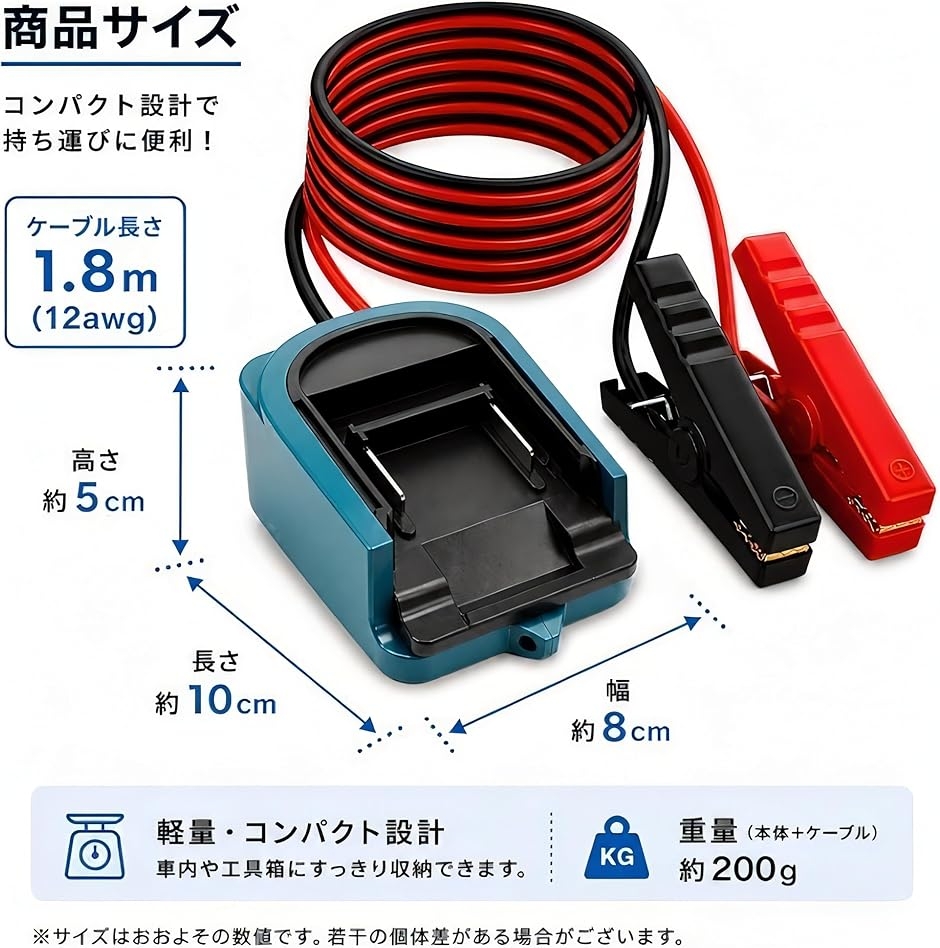 ジャンプスターター 12V車用 エンジンスターター ジャンプケーブル 18V